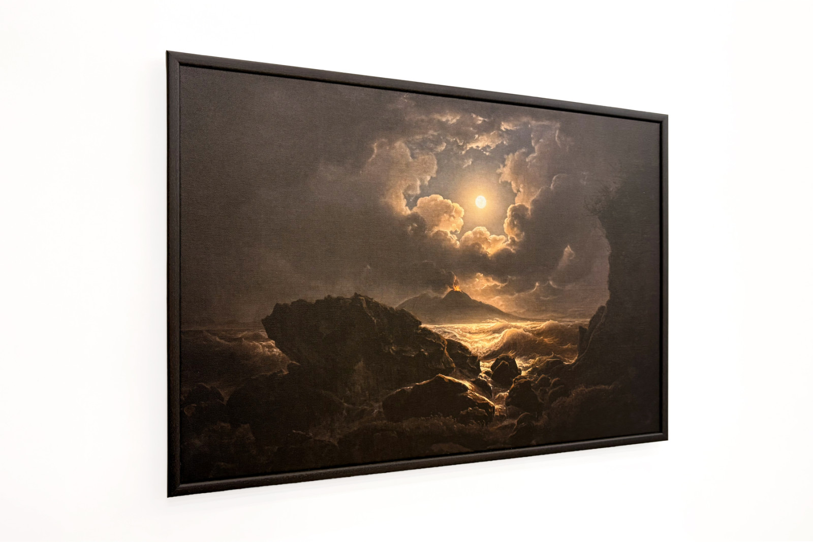 Coup de vent dans le golfe de Naples au clair de lune - Joseph Rebell