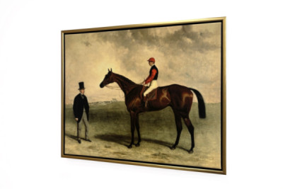 Gladiateur avec Harry Grimshaw et son propriétaire, le comte Frédéric de Lagrange, 1865 - Harry Hall