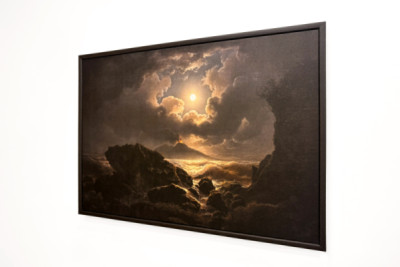 Coup de vent dans le golfe de Naples au clair de lune - Joseph Rebell