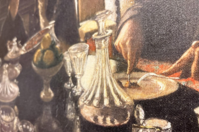 Diner - Dîner rue Miromesnil, la maison de la famille Caillebotte (huile sur toile)