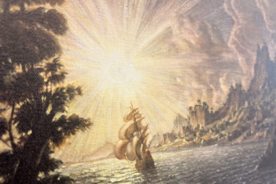 Les navires, le soleil du soir