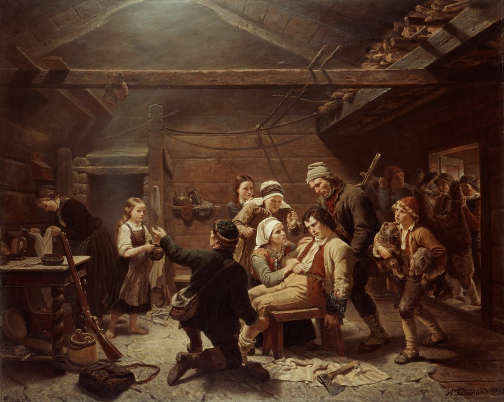Le retour des chasseurs d'ours | Adolph Tidemand