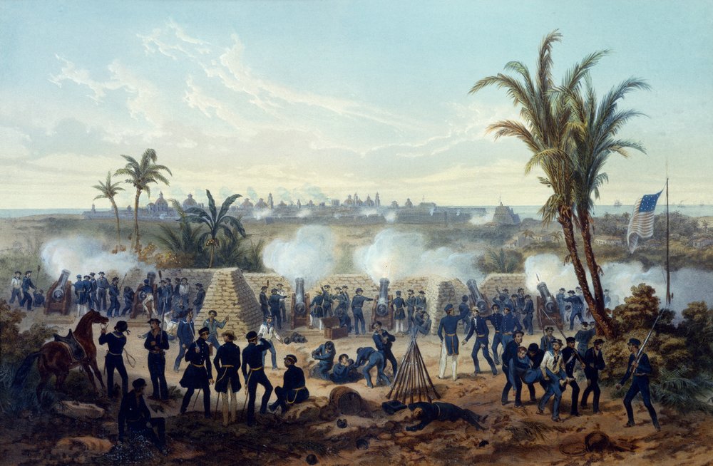 Bataille de Veracruz, les troupes du général Scott attaquent et capturent la ville - Adolphe Jean-Baptiste Bayot
