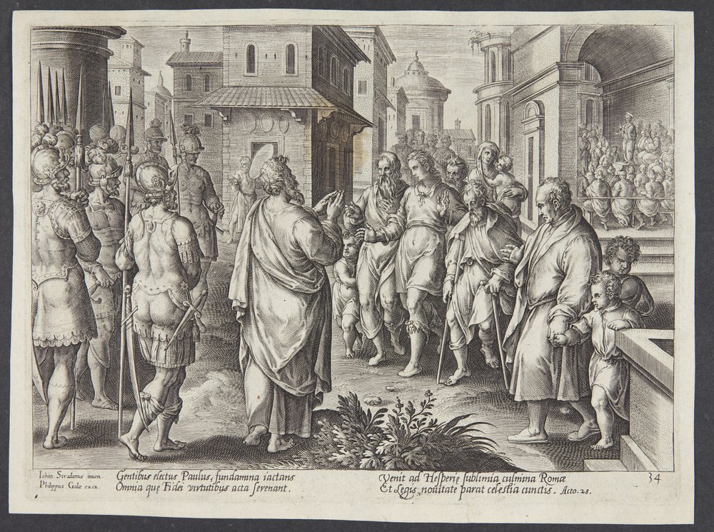 Saint Paul prêchant à Rome - Adriaen Collaert