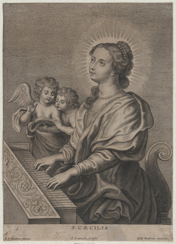 Sainte Cécile jouant de l