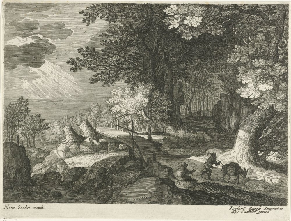 Impression Sur Toile Paysage Pont Forestier – Triptyque Art Mural Prêt à Accrocher