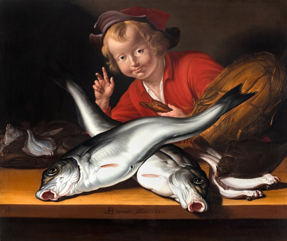 Un jeune vendeur de poisson, vers 1657-57 (huile sur toile non doublée)