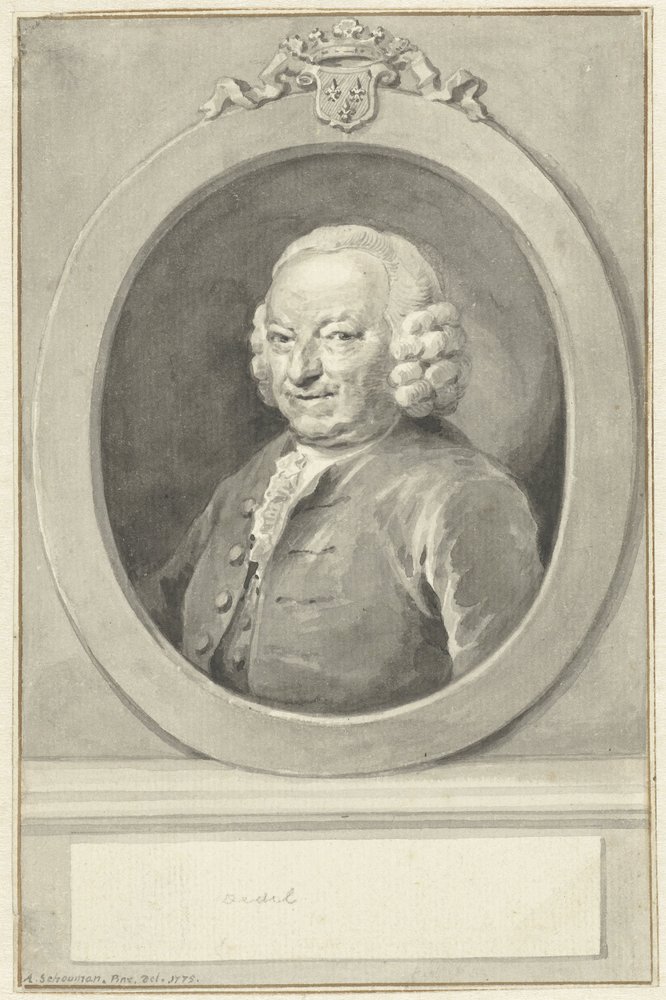 Portrait de Johan Hudde Dedel, en ovale, vers la gauche