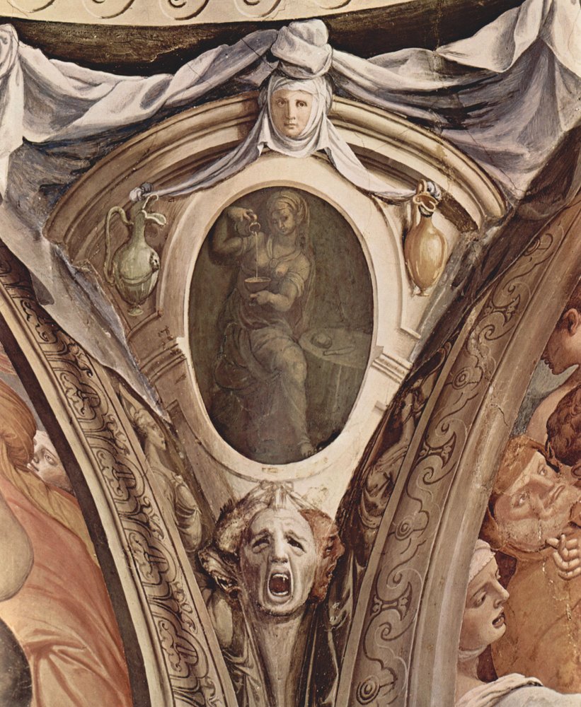 Allégories des vertus cardinales. Fresques dans la chapelle d