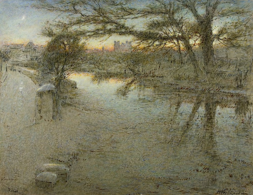 Riverside, Ripon | Albert Goodwin | Estampe d'art