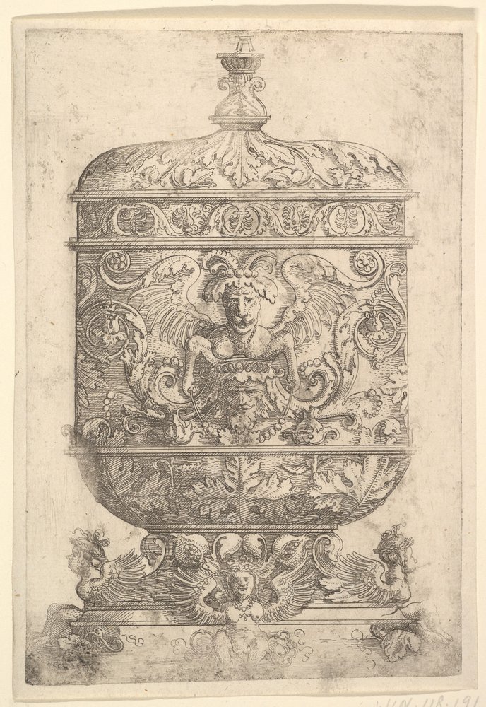 Gobelet couvert avec grotesques sur fond blanc - Albrecht Altdorfer