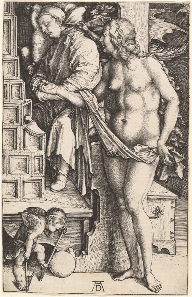 Le rêve du médecin (La tentation du fainéant) - Albrecht Dürer