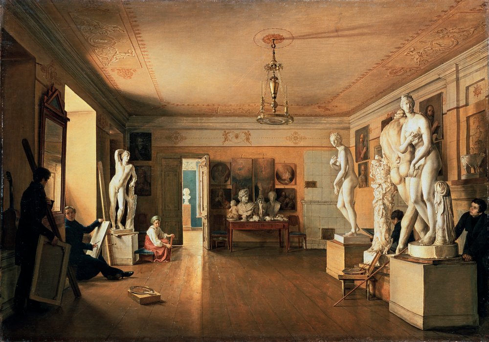 Atelier de l'artiste Alexei Venetsianov à Saint-Pétersbourg, 1827