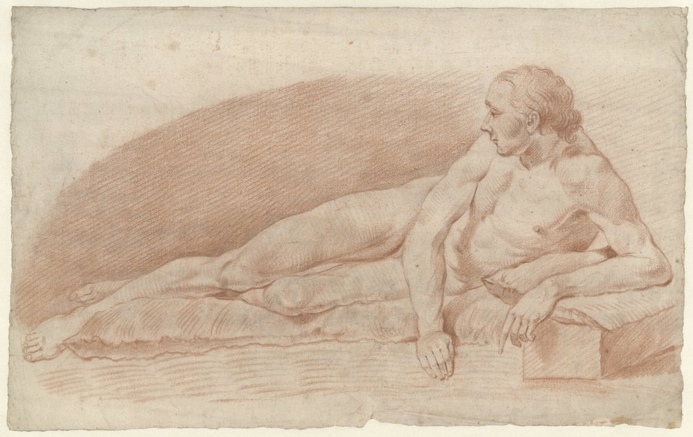 Nu masculin couché, vers la droite - Alexander Liernur