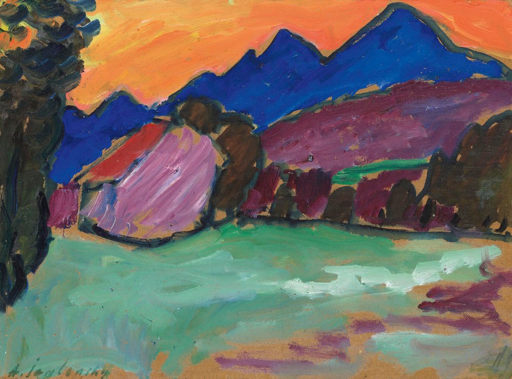 Soir rouge - Montagnes bleues, vers 1910 | Estampe d'art