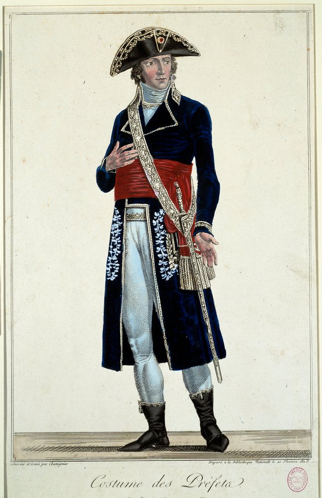 Un préfet en costume bleu. Gravure par Alexis Chataignier (1772-1817) - Alexis Chataigner