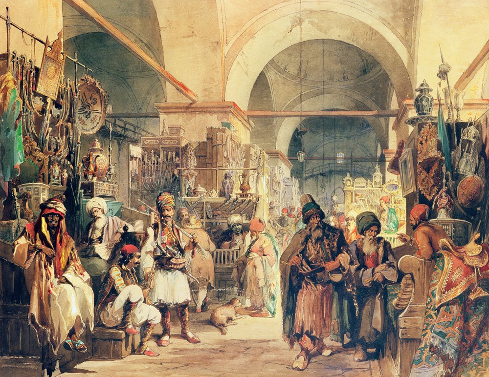Un bazar turc, 1854 - Amadeo Preziosi