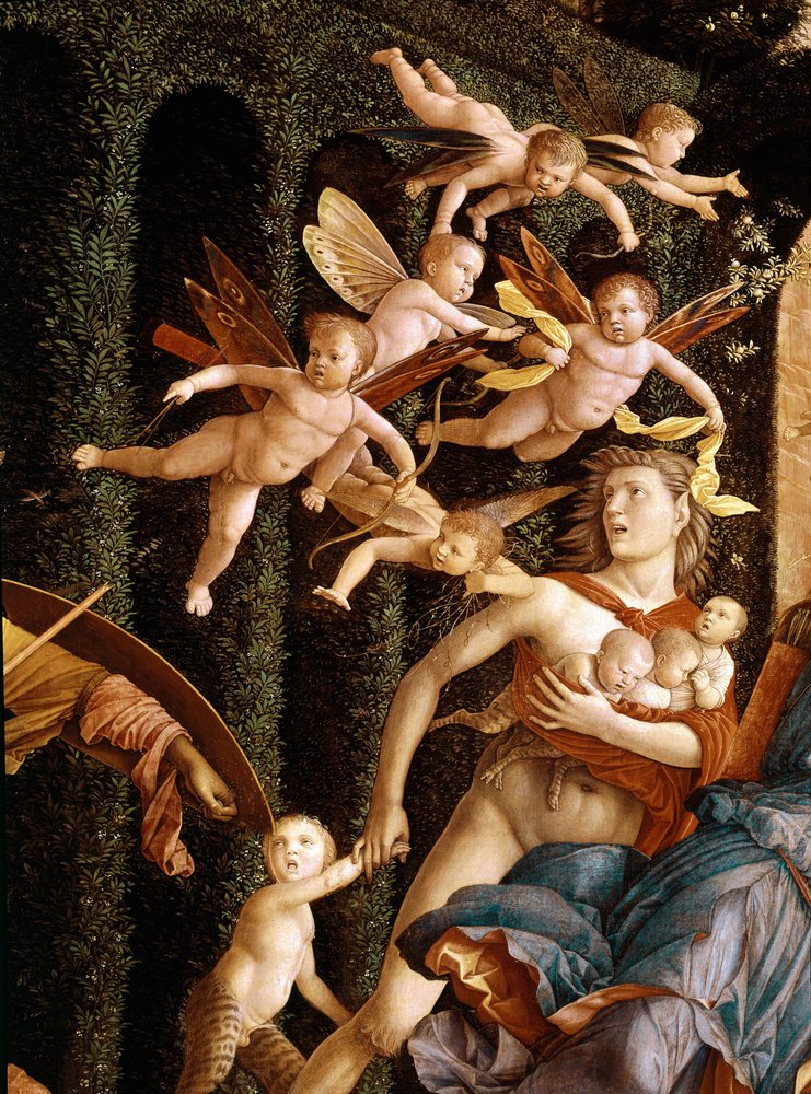 Triomphe des vertus (Minerve chassant les vices du jardin de la vertu), détail - Andrea Mantegna