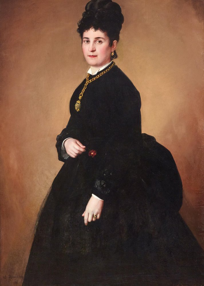 Portrait d'une dame | Angelo Inganni | Estampe d'art