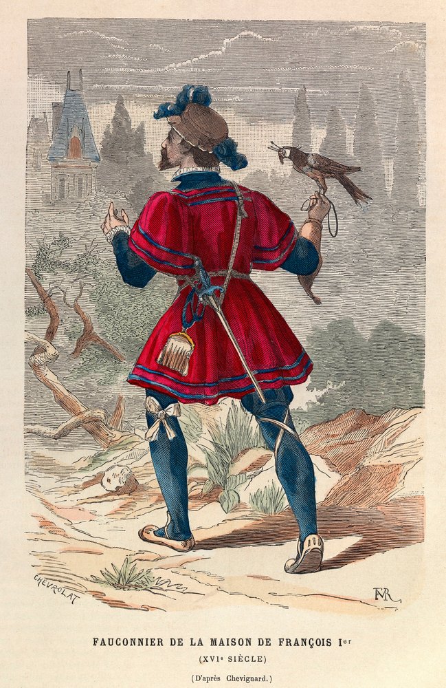 Fauconnier de la Maison de François 1er Un fauconnier de la maison du roi François Ier au XVIe siècle