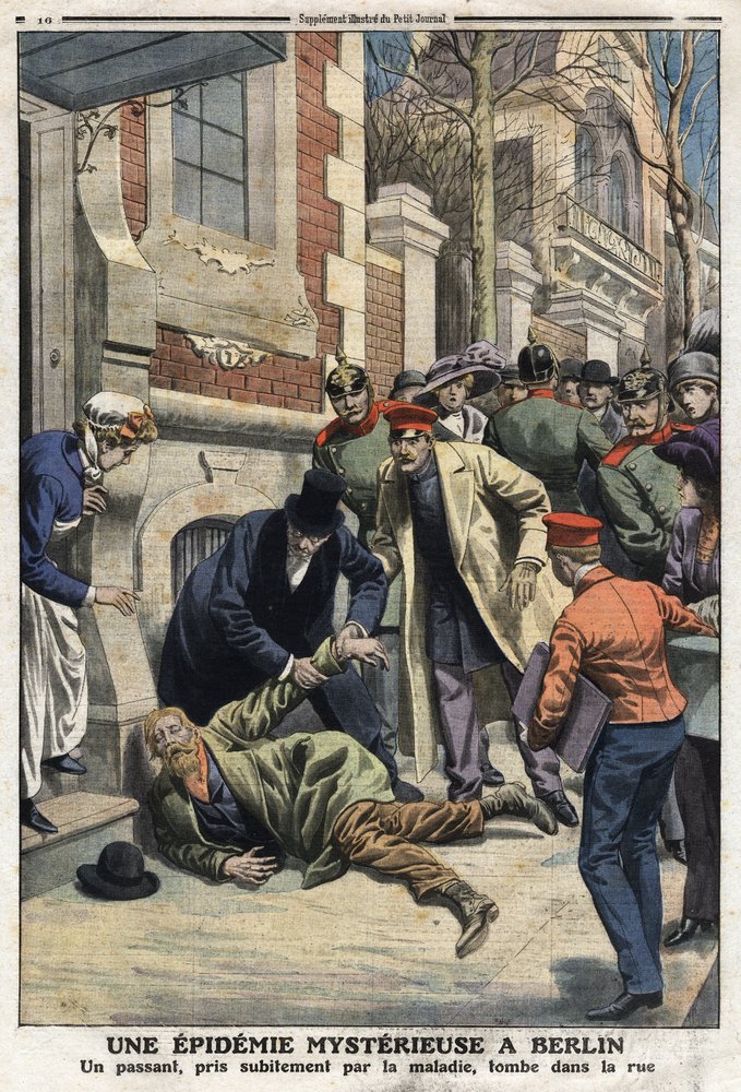 Épidémie à Berlin : un passant soudainement frappé par la maladie tombe dans la rue. C