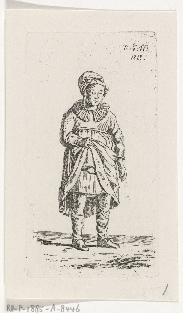 Fille levant sa jupe - Anthonie Willem Hendrik Nolthenius de Man