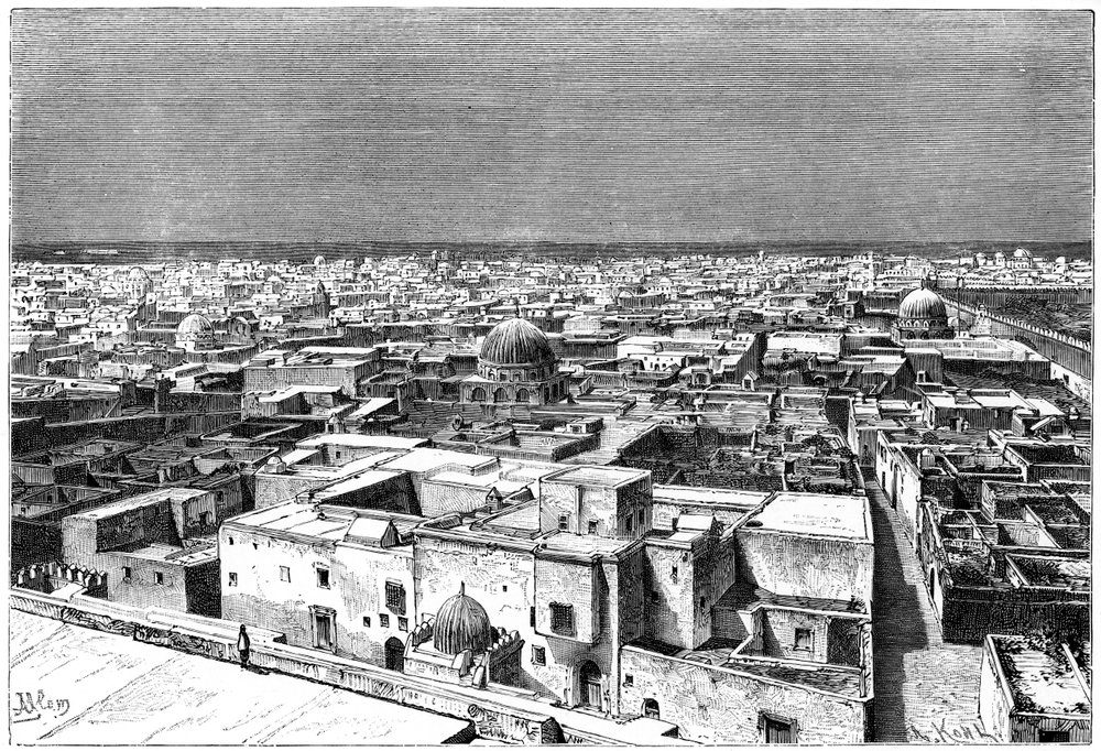 Vue de Kairouan, Tunisie, vers 1890 | Armand Kohl