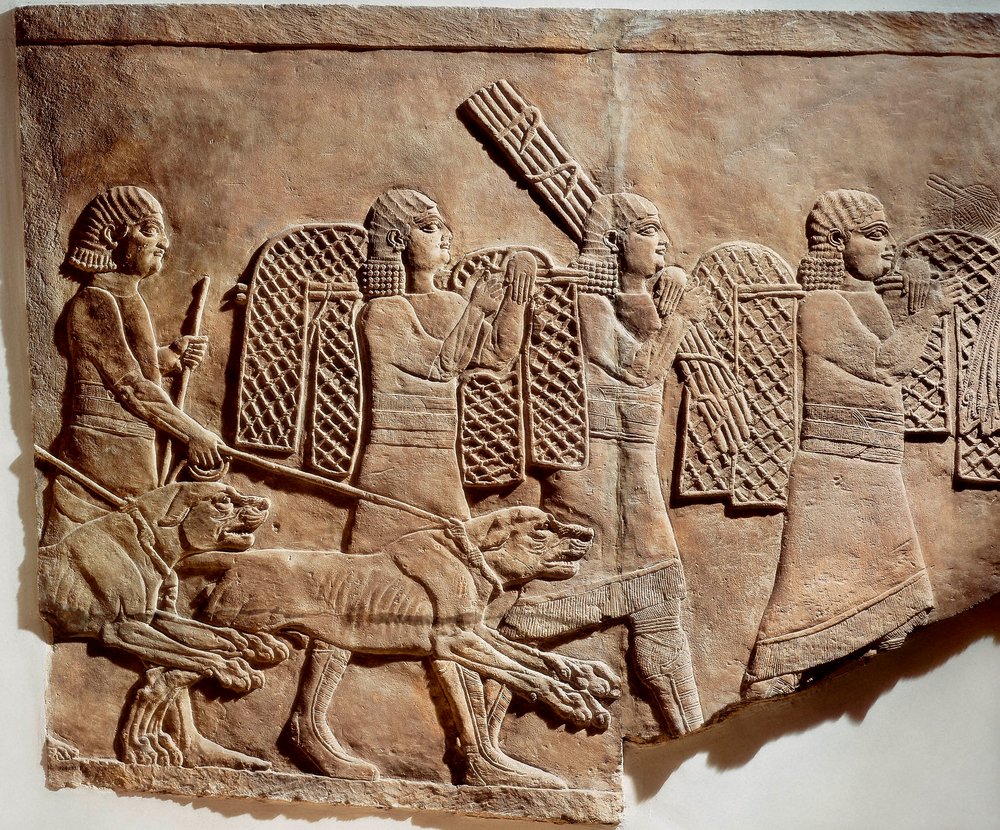 Scène de chasse d'Assurbanipal, provenant des palais royaux de Ninive, vers 645 av. J.-C. - Assyrian