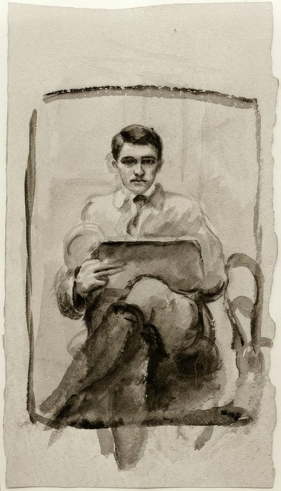 Autoportrait, dessinant - August Macke