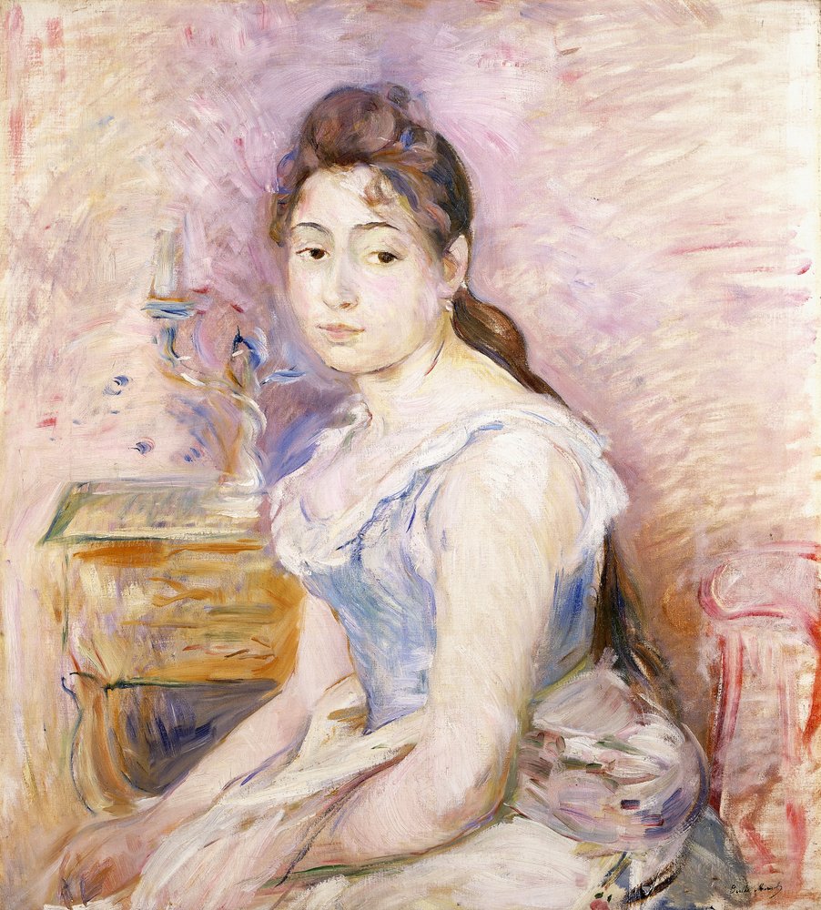 BertheMorisot、JEUNE FILLE AU CORSET BLEU Berthe_Morisot_-