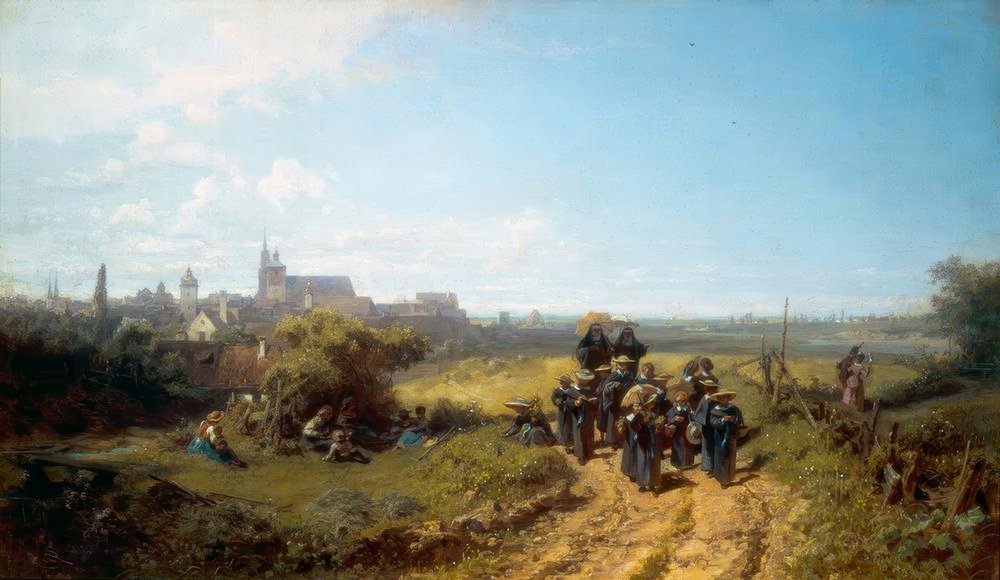 Promenade de l'institut | Carl Spitzweg | Estampe d'art