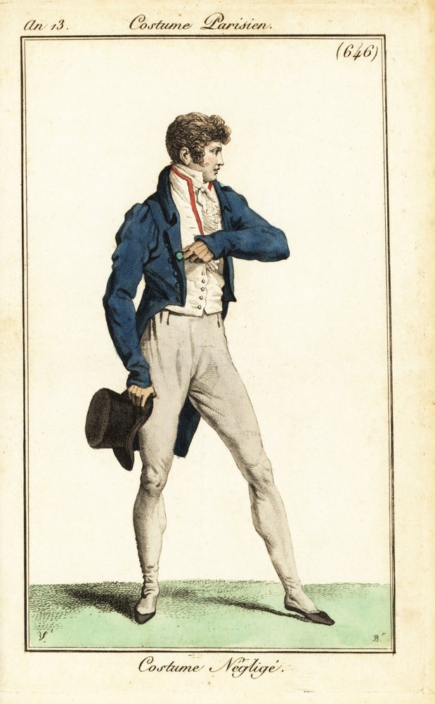 Dandy français en tenue décontractée, Paris