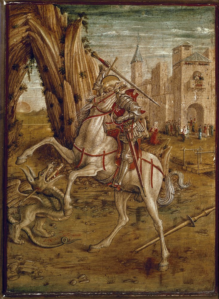 Saint Georges tuant le dragon (Prédelle de Pala Odoni)