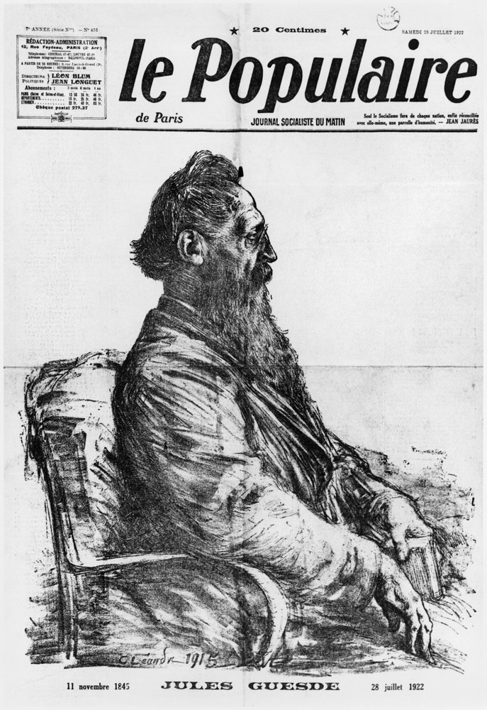 Mort de Jules Guesde, illustration de couverture de 'Le Populaire ...