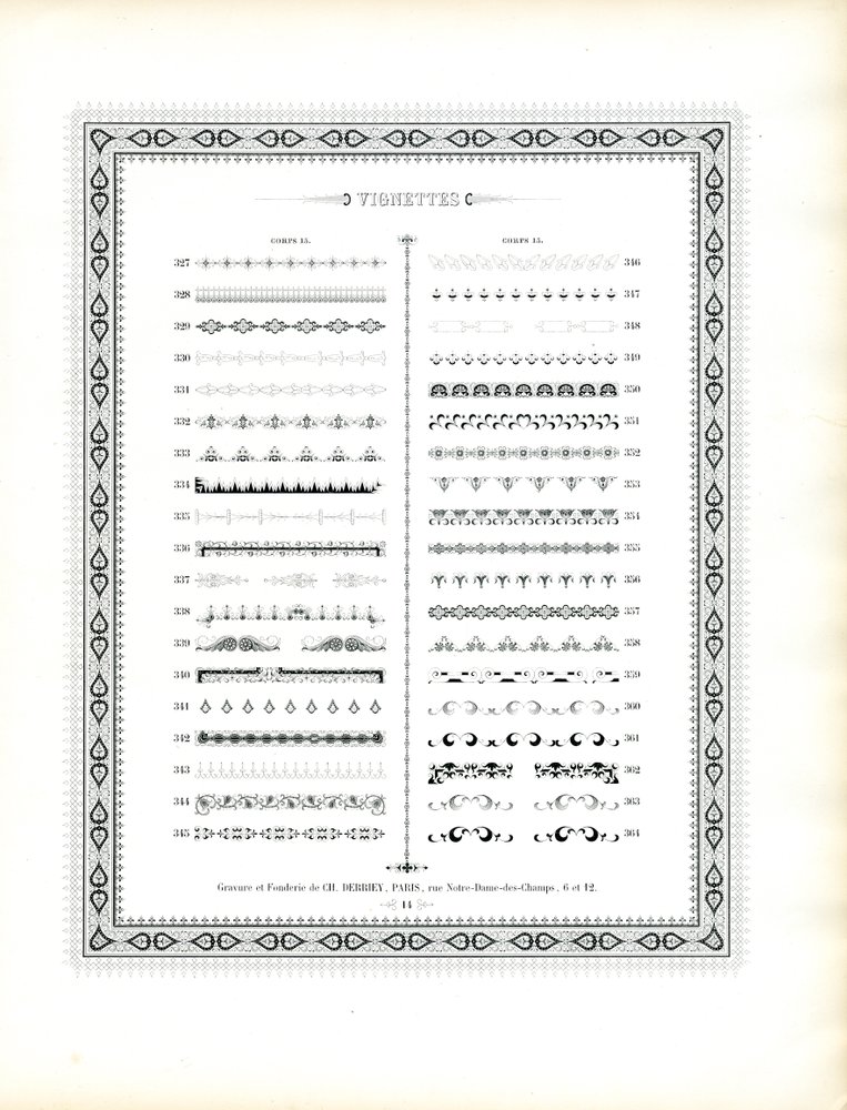 Vignettes décoratives et motifs ornementaux (imprimé) - Charles Derriey