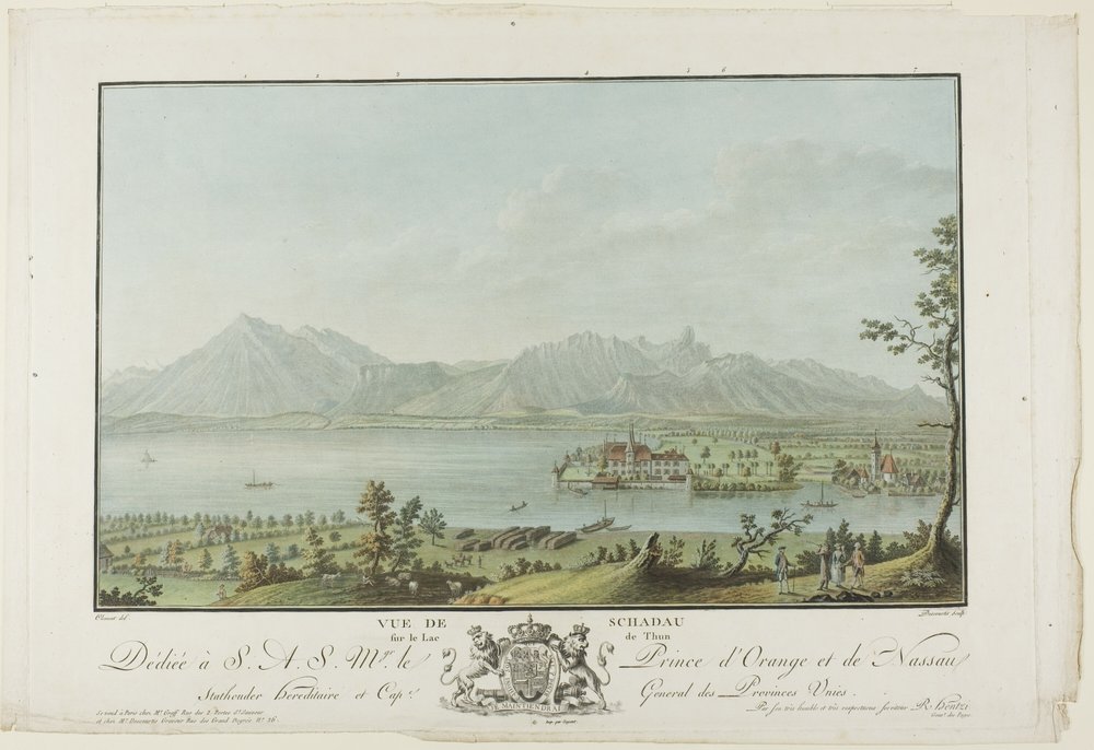 Vue de Schadau sur le Lac de Thun - Charles Melchior Descourtis