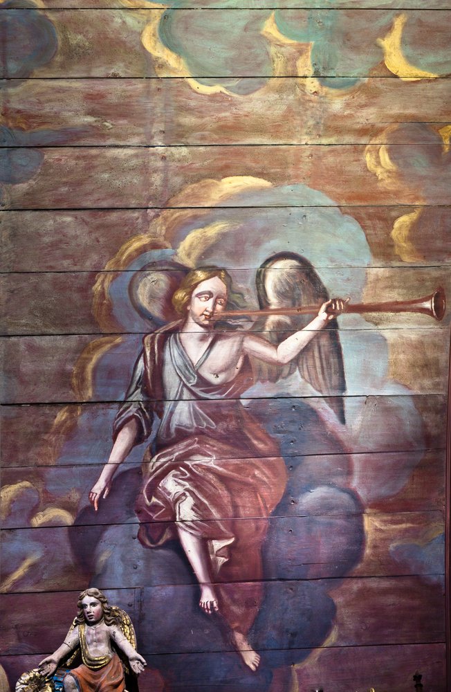 Locquirec (Finistère) / Saint-Jacques church, painted vault panelling (photo) - Cleran