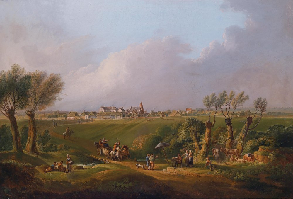 Motif du Marchfeld avec le village d