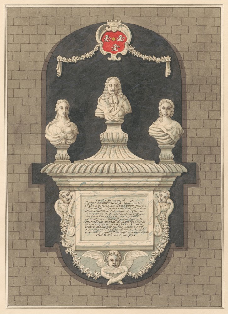 Mémorial à Sir John Benett et ses épouses Elizabeth et Bridget de l