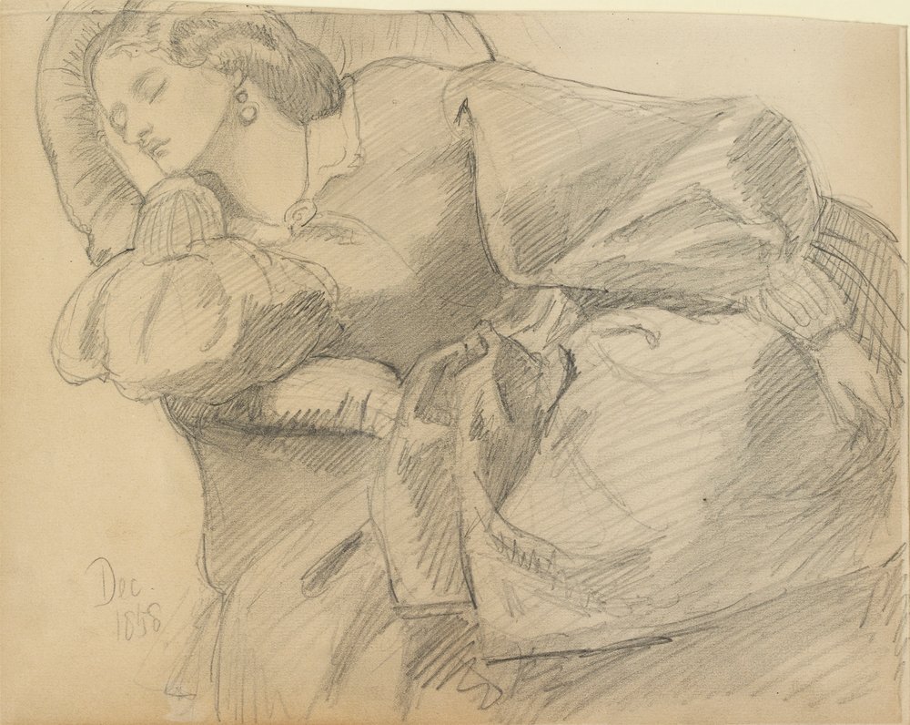 Ruth Herbert endormie - Dante Gabriel Rossetti