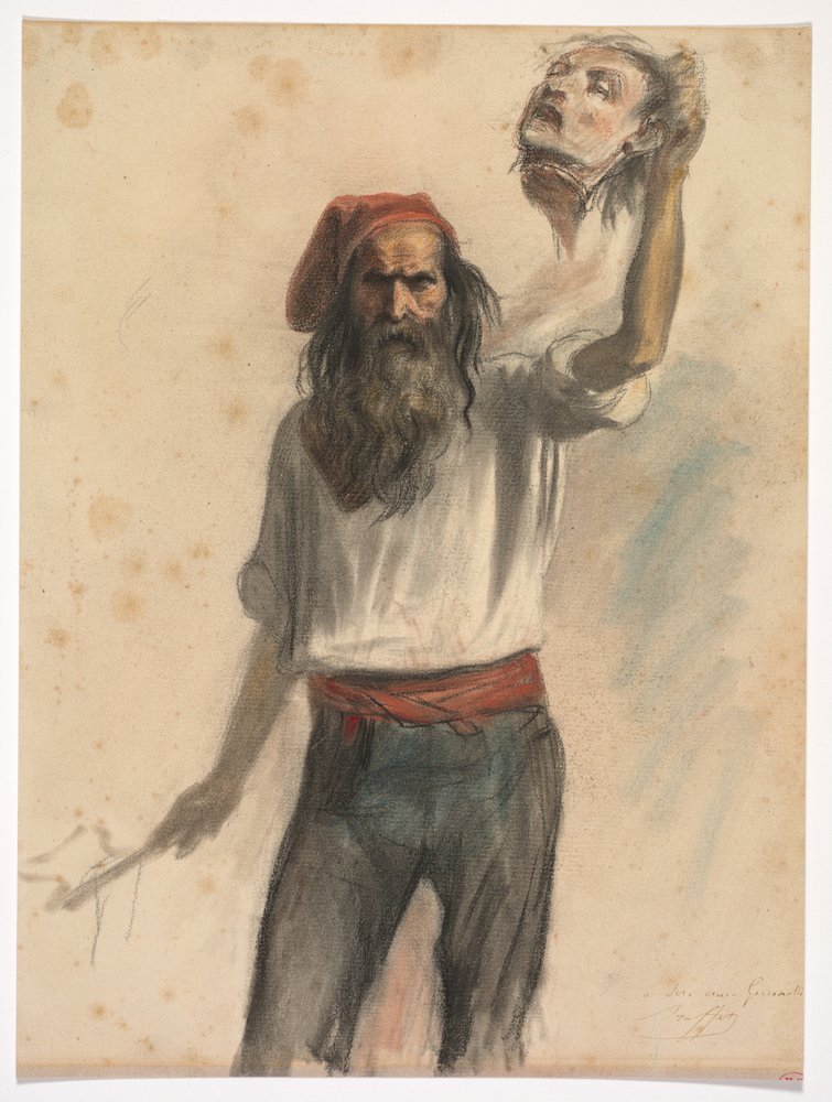 Un Borreau, vers 1848 (aquarelle, gouache et craie noire)