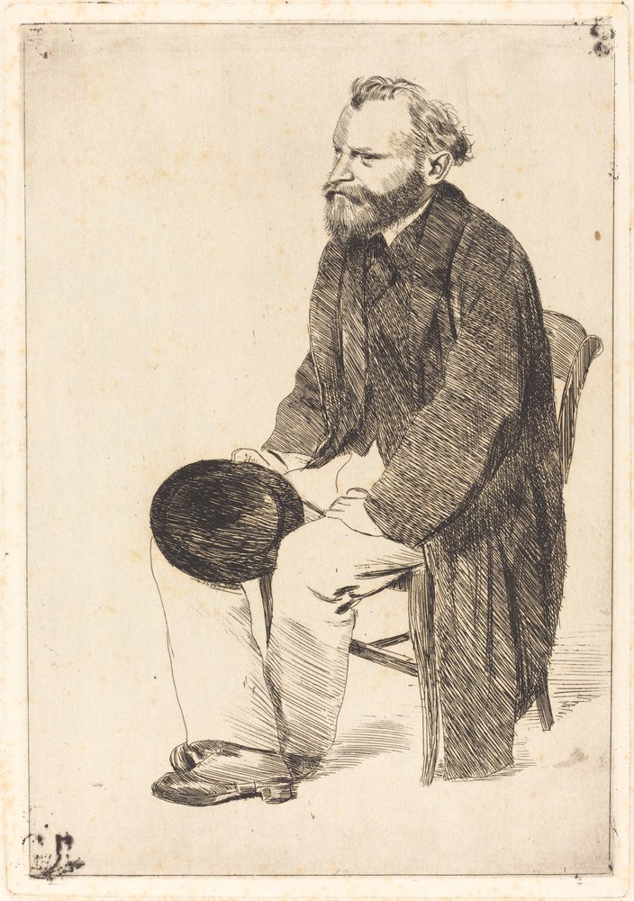 Manet assis, tourné à gauche - Edgar Degas