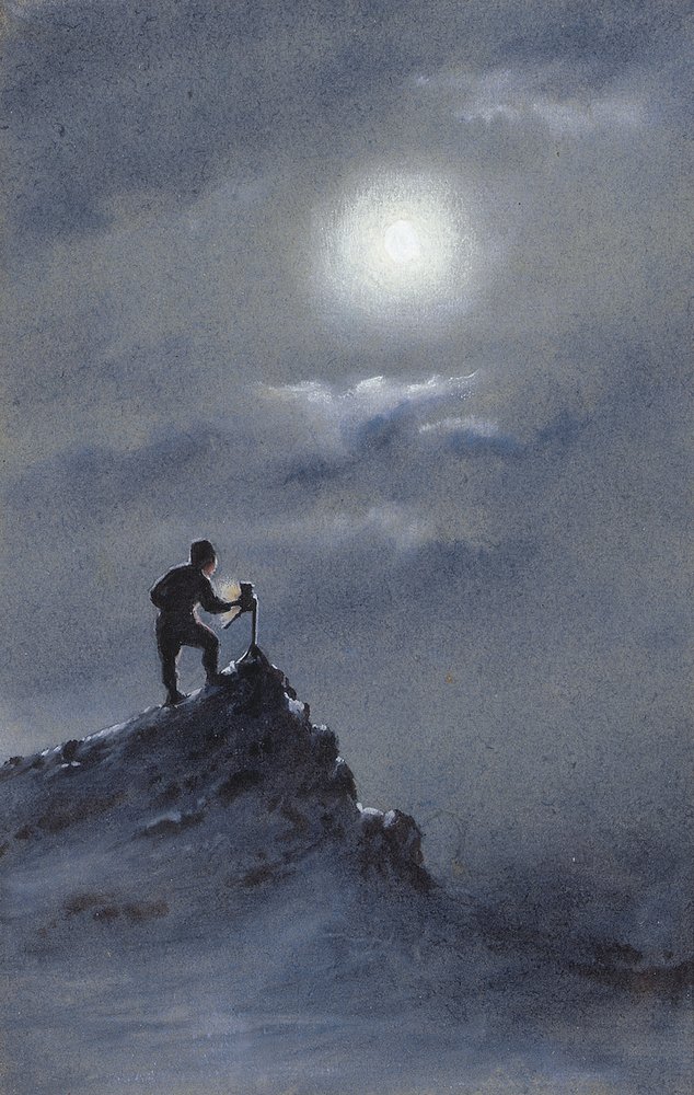 Birdie lisant des observations sur la rampe, 6 juin 1911