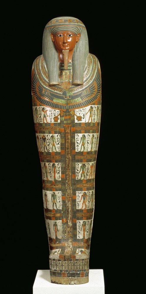 Cartonnage de momie de Nespanetjerepenere, possiblement de Thèbes, Troisième Période Intermédiaire (lin ou papyrus peint mélangé avec du plâtre) - Egyptian 22nd Dynasty