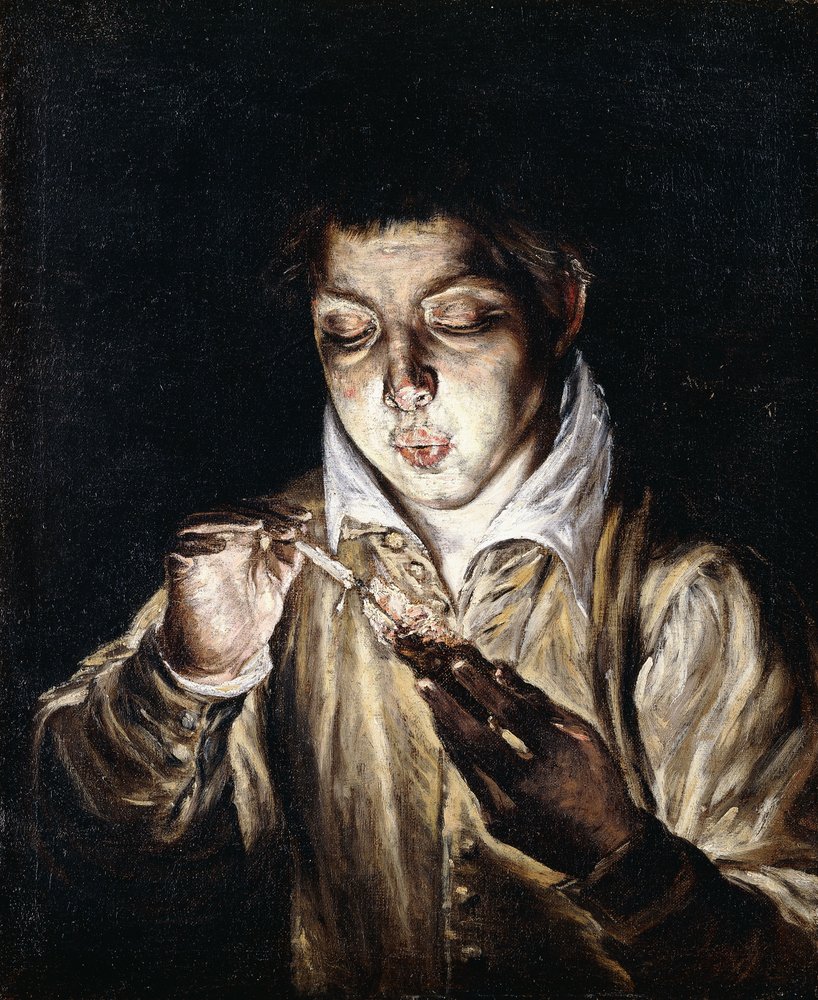 Un garçon allumant une bougie - El Greco