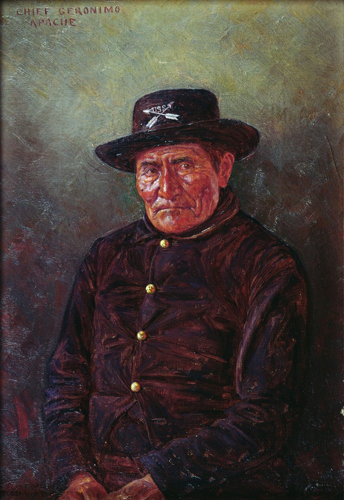 Chef Geronimo (huile sur toile) - Elbridge Ayer Burbank