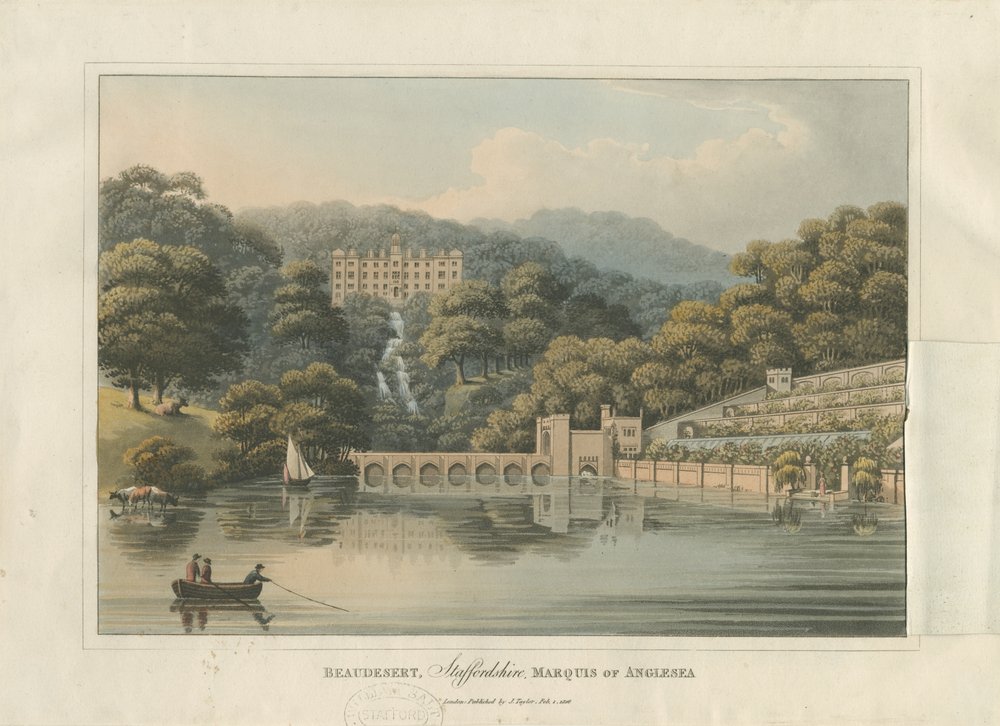 Beaudesert Hall et Parc | English School | Estampe d'art