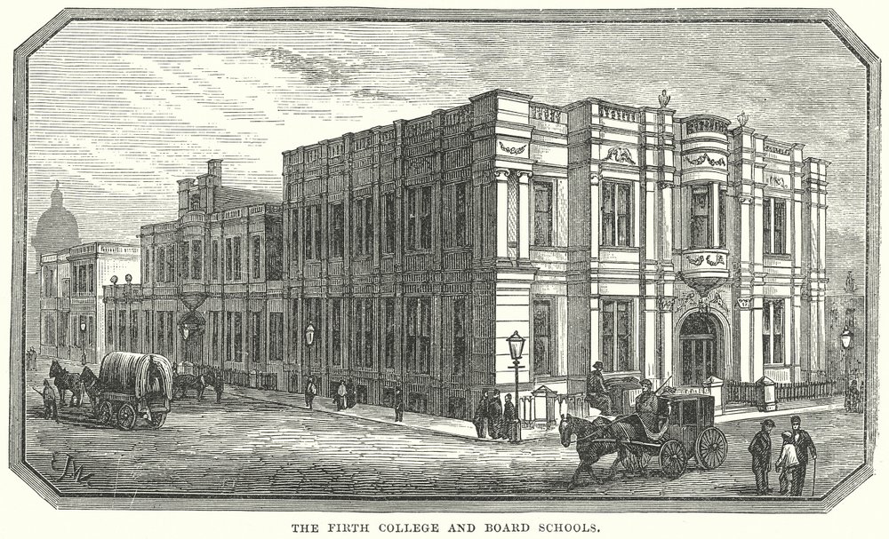 Le collège Firth et ses écoles (gravure) - English School