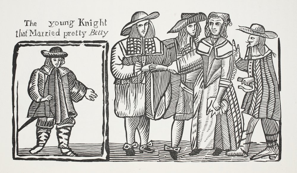 Le jeune chevalier qui a épousé la jolie Betty, illustration de Chap-books du XVIIIe siècle par John Ashton, pub. 1882 - English School