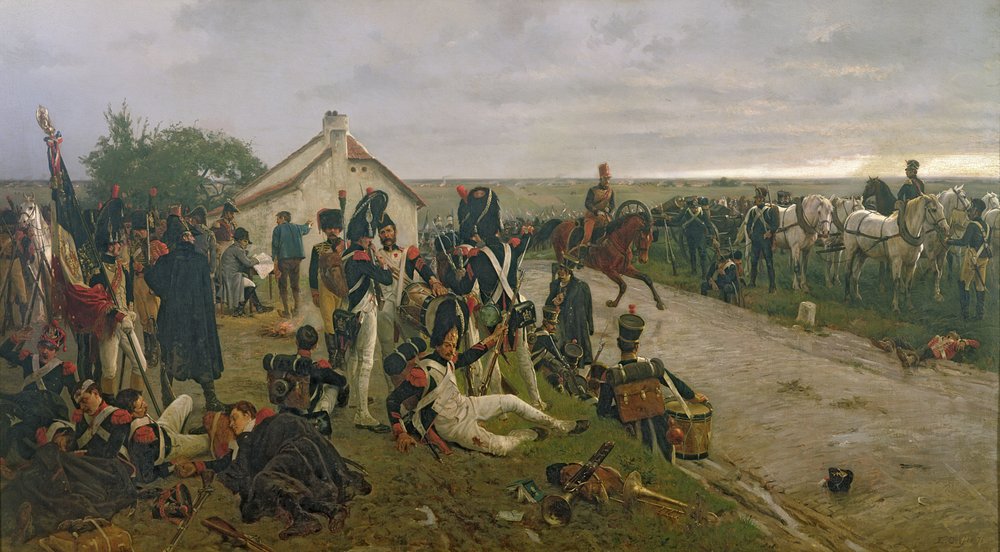 Le matin de la bataille de Waterloo : les Français attendent les ordres de Napoléon, 1876 - Ernest Crofts
